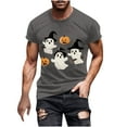 thumbnail image 2 of Handshe Men's Halloween Print Short Sleeve Round Neck T-Shirt - Comfortable Casual Top, 2 of 5