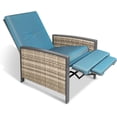 thumbnail image 7 of SUNCROWN Outdoor & Indoor 2-Piece Recliner Chair, Patio Adjustable Recliner, All-Weather Wicker Reclining Chairs with Soft Thicken Cushion for Relaxing Lounge (Blue), 7 of 7
