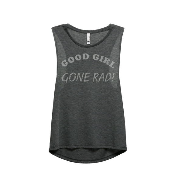 Good Girl Gone Rad Women's Fashion Sleeveless Muscle Tank Top Tee Charcoal Grey Small