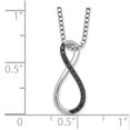 thumbnail image 5 of 925 Sterling Silver Box Diamond Necklace Chain White Night Black Infinity Symbol 18 Inch with 2 Extender 8 mm, 5 of 6