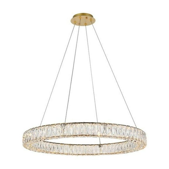 Monroe Integrated LED chip light gold Chandelier Clear Royal Cut Crystal