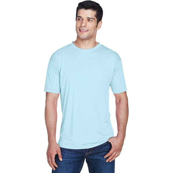 A Product of UltraClub Mens Cool  Dry Sport Performance InterlockT-Shirt -Bu Ice Blue