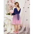 thumbnail image 4 of Arshiner Toddler Girls V Back Tutu Dress Tulle Puff Long Sleeve Wedding Birthday Party Fall Toddlers Dresses, 4 of 6