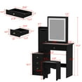 thumbnail image 3 of OXYLIFE Makeup Vanity Desk with Sliding Mirror, 4 Drawers and Cushioned Stool, Black, 3 of 10