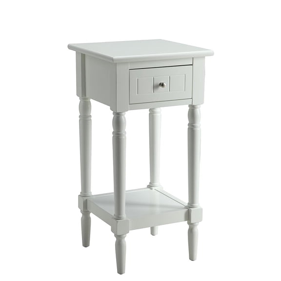 Pemberly Row Square End Table in White Wood Finish