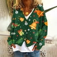 thumbnail image 1 of Puntoco Chaqueta Tipo Cárdigan Informal Con Botones Y Estampado Navideño Para Mujer, 1 of 5