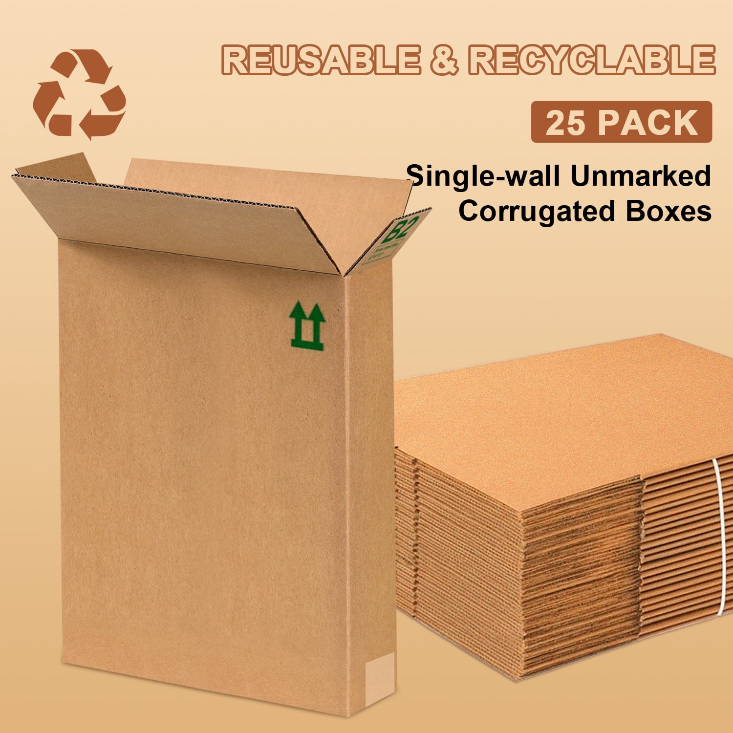 25 Pack Slim Extra Long Moving Boxes – 23" x 3" x 25" – Cardboard Containers for Home Packing & Storage