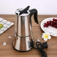 thumbnail image 2 of Electric Stove Espresso Maker Moka Pot 6 Cups Percolator Coffee Pot Electric Stainless Steel Classi, 2 of 5