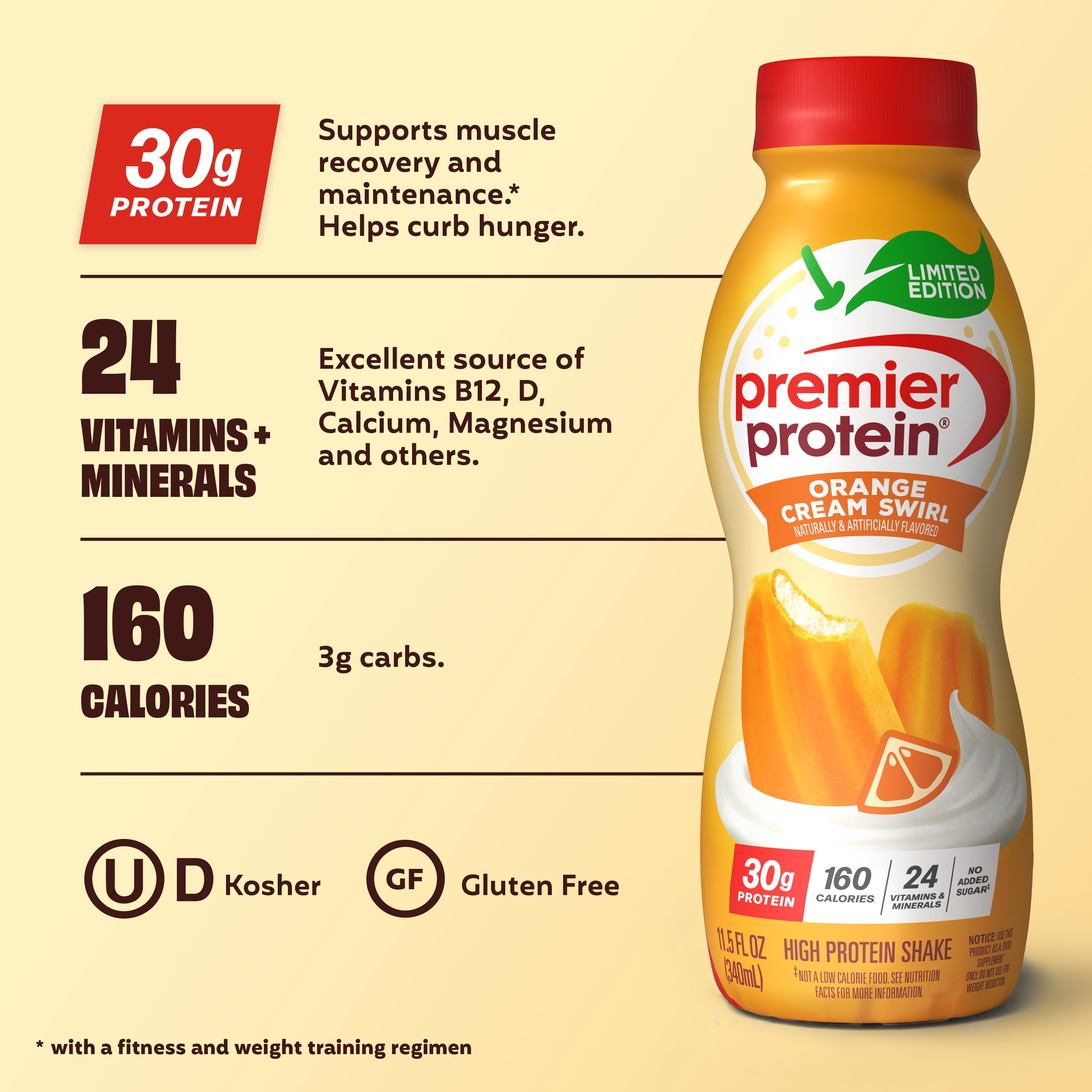Premier Protein Shake, Orange Cream Swirl, 30g Protein, 11 fl oz