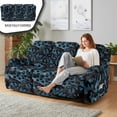 thumbnail image 3 of COEQINE Stretch Recliner Cover Universal 8 Pieces Recliner Sofa Cover Stay in Place 3 Seater Furniture Protector Home Decor for Pets, Dogs, Cats, Kids, Blue Black Leoaprd Print, 3 of 8