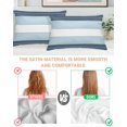 thumbnail image 3 of Haze Blue Aqua Stripe Pillow Cases King Size Set of 2, Smooth Satin Pillowcase for Hair and Skin, Modern Art Horizontal Striped Decorative Cooling Bed Pillow Covers with Zipper, 20x36 Inches, 3 of 5