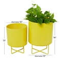thumbnail image 3 of CosmoLiving by Cosmopolitan 16", 13"H Yellow Metal Planter (2 Count), 3 of 8