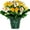 Yellow, variant on Sympathy Silks Artificial Flowers, Weighted Pot Decoration, Violet Cabbage Rose White Orchids Flower Pot