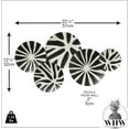 thumbnail image 5 of Modernist Home Tribal Bursts Wall Sculpture, Five Attached Black and White Roundels, Lacquered Iron, Hand Made, 22 Inches, 5 of 6