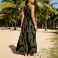 thumbnail image 5 of GUACER Maxi Dress for Women Halter Neck Abstract Print Sleeveless Backless Sundress Boho Flowy High Waist Resort Wear Beach Vacation Outfit, 5 of 7