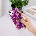 thumbnail image 5 of For Apple iPhone 13 (6.1") Stylish Geometric Marble Design Pattern Soft Silicone Rubber Hybrid Shockproof Lightweight Slim Phone Case For iPhone 13,Purple Marble, 5 of 5