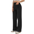 thumbnail image 3 of Weardear Women's Casual Straight Leg Pants High Waisted Button Down Stretchy Business Work Trousers with Multiple Pockets, 3 of 7