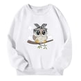thumbnail image 3 of Byoo Sweatshirt for Girls Cartoon Owl Print Long Sleeve Pullover Top Fall Winter Clothes, 3 of 6