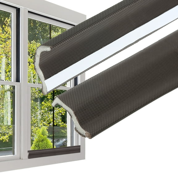 REGALWOVEN 26 Feet Kerf Weather Stripping Door Seal Self Adhesive PU Foam Weather Strip Brown