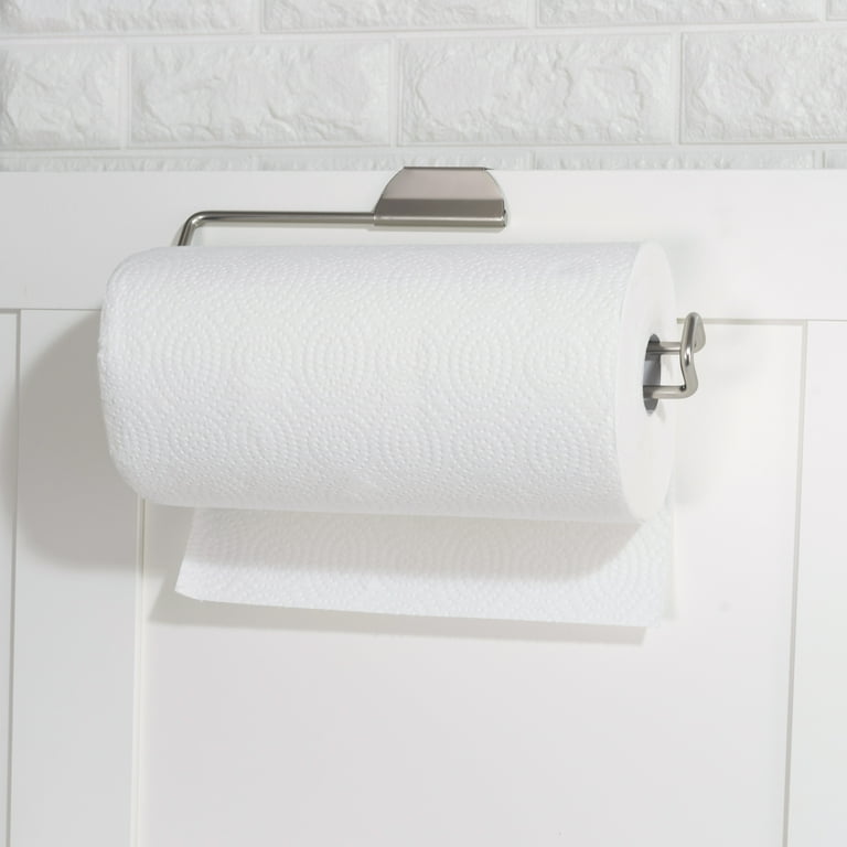 Home Basics Paper Towel Holder ペーパーホルダー Home Basics Satin Nickel Over the Door Paper Towel Holder