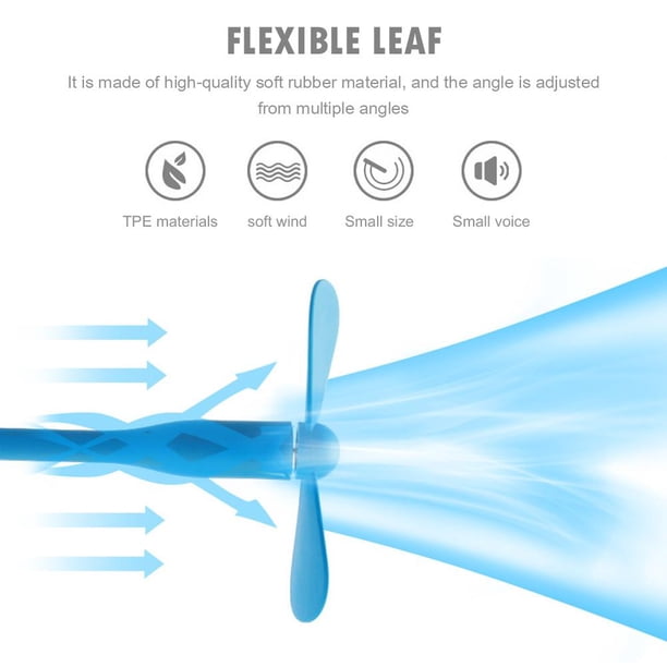 Mini ventilador USB portátil y flexible para Power Bank/Notebook Summer Gadget (Azul)