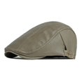 thumbnail image 2 of sunsanly Men Advanced Hat Retro Faux Leather Retro British Style Solid Color Firm Stitching Windproof Thicken Warm Beret Newsboy Cap, 2 of 8