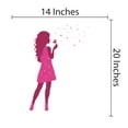 thumbnail image 3 of GIRLY - Girl Silhouette Blowing Flower Petals Art Decoration Colorful Floral Dress Outfit Design Vinyl Kids Girls Bedroom Wall Decal - Home Art Pink Themed Wall Sticker 14" x 20", 3 of 3