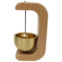 Shopkeepers Bell, Door Open Chime, Decorative Hanging Jingle Bell for Doors and Refrigerators, Cute Magnetic Doorbell, Brass Hand Bell, Unique Gift (Beech Round)