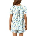 thumbnail image 3 of Hvot&aat Women's Summer Casual 2 Piece Pajama Sets Short Sleeve Flowy Top with Shorts Fashion Print Loungewear Sleepwear, 3 of 5