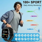 Smart Watch(Answer/Make Call), 1.91 Smartwatch for Men Women, 110+ Sport Modes, Heart Rate/Sleep/Spo2 Monitor, IP68 Waterproof, Pedometer, HD Touchscreen, Activity Tracker for Android iOS
