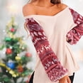 thumbnail image 1 of Suéter de Navidad con cuello en V, jersey de impresión de Papá Noel, ropa de mujer, señoras L Macarena Suéter tejido, 1 of 8