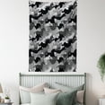 thumbnail image 4 of Horses Tapestry, Mustang Herd Galloping Together Animal Silhouettes Wildlife Abstract, Wall Hanging for Bedroom Living Room Dorm Decor, 40W X 60L Inches, Charcoal Grey Silver Black, by Ambesonne, 4 of 5