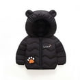thumbnail image 4 of LNWUY Toddler Kids Boys Girls Winter Fleece Padded Jacket Hooded Zip Jacket Coat Lightweight Puffer Jacket Black 12 Months, 4 of 5
