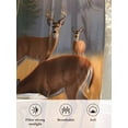 thumbnail image 6 of Fall Sheer Curtains 108 inches Long, Animal Retro Forest Brown Elk Oil Painting Light Filtering Sheer Window Curtains Rod Pocket Voile Drapes for Bedroom Living Room, 52"W x 108"L 2 Panels, 6 of 7