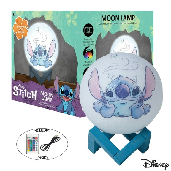 Disney Stitch LED Moon Lamp with USB Cord, 6"
