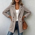 thumbnail image 6 of Sweatshirt for Women Dqueduo Fashion Women Long Sleeve Turn-down Collar Cardigan Tops Winter Solid Outerwear Coats Gray S, 6 of 9