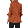thumbnail image 4 of Allegra K Women's Solid Drawstring Waist Flap Pocket Utility Jacket, 4 of 8