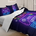 thumbnail image 4 of BlessLiving 3Pcs Gaming Duvet Cover Set for Boys King Bed Set Purple Bedding Set, 4 of 7