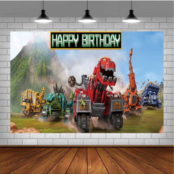 Dinotrux Banner Poster Wall Decor Birthday Backdrop Background Party Supplies Taspestry