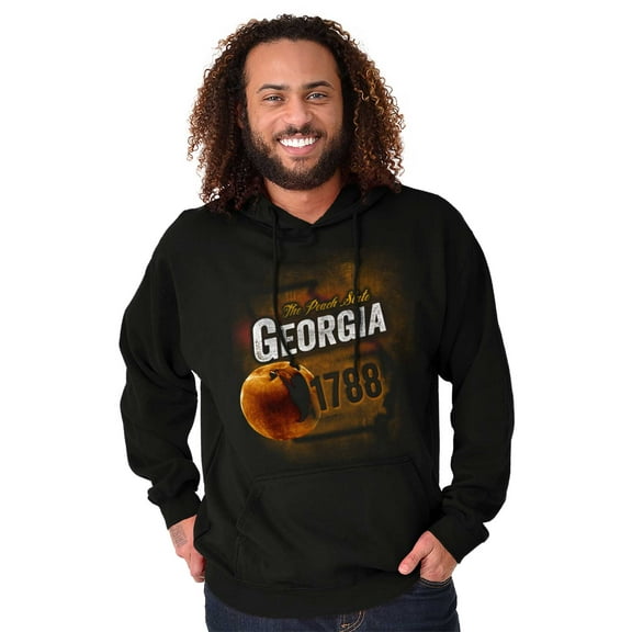 Georgia Peach State Pride Distressed Hoodie Sweatshirt Women Men Brisco Brands S