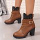 thumbnail image 5 of NECHOLOGY Botas Mujer Zapatos Botines mujer Botas de otoño e invierno, tacón grande, tacón grueso, encaje, correa de encaje, cremallera trasera, suela gruesa, zapatos de mujer con (Brown, 8), 5 of 7