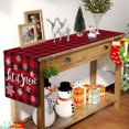 thumbnail image 4 of Newhomestyle Christmas Table Runner, Red and Black Buffalo Plaid Let It Snow Rustic Christmas Table Runner for Christmas Holiday Birthday Party Table Home Decoration 13 x 72 Inch, 4 of 7