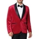 thumbnail image 1 of BLAZERS DE HOMBRE INSPIRADORES CHIC con Brillo y Rhinestones, con Solapa de Chal, Blazers de Fiesta 2XL Rojo, 1 of 5