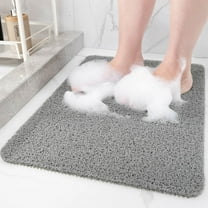 Giyblacko CarpetShower Mat Bathtub Mat Non Slip 24x16 Inch Soft Tub Mat With Drain PVC Loofah Bath Mat For Tub And Bathroom Quick Drying