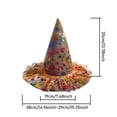 thumbnail image 3 of EliteGoogv Kids Halloween Witch Hat Wide Brim Pointed Hat Printed Pattern Mesh Decor Party Hat for Children, 3 of 5