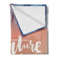 thumbnail image 2 of Adventure Soft Flannel Fleece Throw Blanket, Summer Interpretation of Modern Typographic Message on Soft Ombre Background, Cozy Plush for Indoor and Outdoor Use, 70" x 90", Multicolor, by Ambesonne, 2 of 5