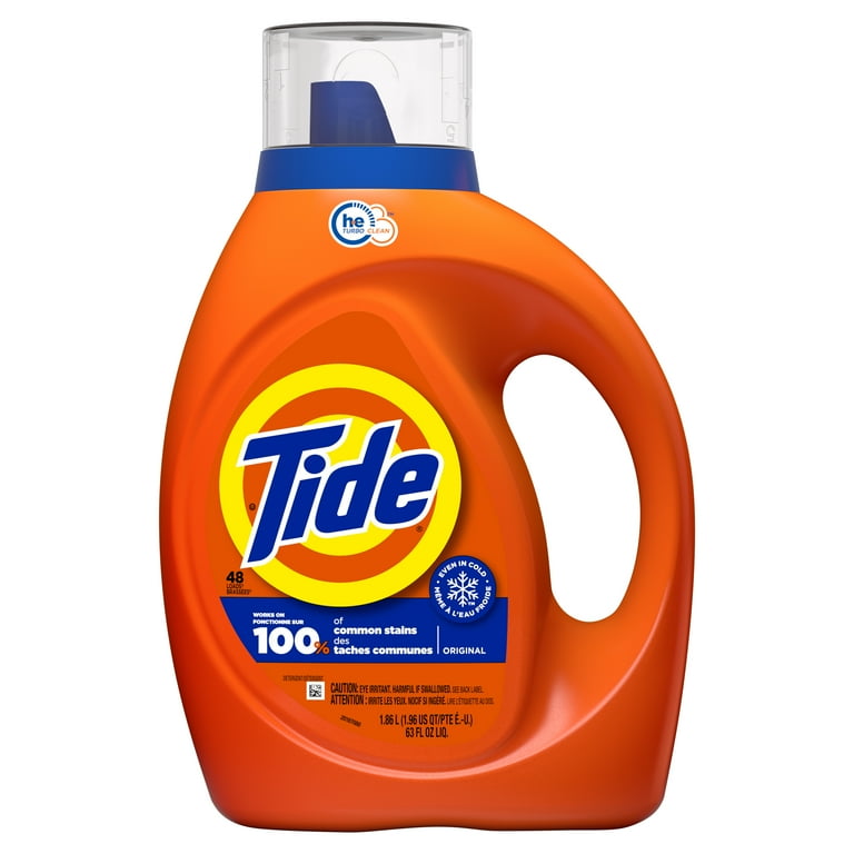 Tide Laundry Detergent Liquid, Original Scent, 63 fl oz, 48 Tide Laundry Detergent Liquid, Original Scent, 63 fl oz, 48