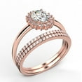 thumbnail image 3 of Beautiful Minimalist 2.50 Carat Oval Cut Diamond Moissanite Engagement Ring, Classic Halo Wedding Ring, Two Matching Band in 10k Solid Rose Gold Band, Gift For Her, Promise Ring, 3 of 4