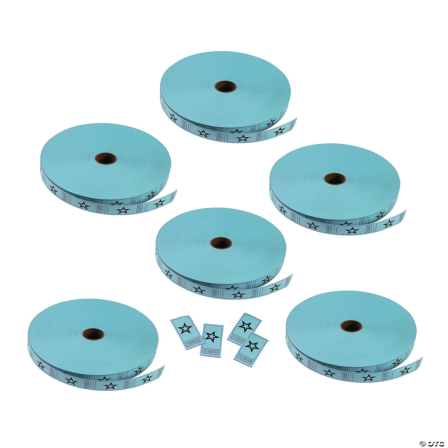 Bulk 12,000 Pieces Blue Star Single Roll Tickets