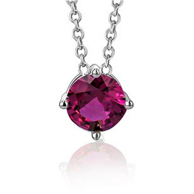 Pendentif Collier Solitaire Flottant en Argent Sterling pour Filles Pierre de Naissance Simulée Juillet